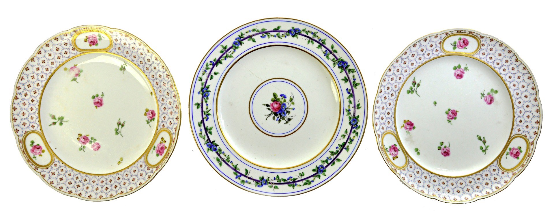 Appraisal: A Sevres plate circa the border with a blue ribbon