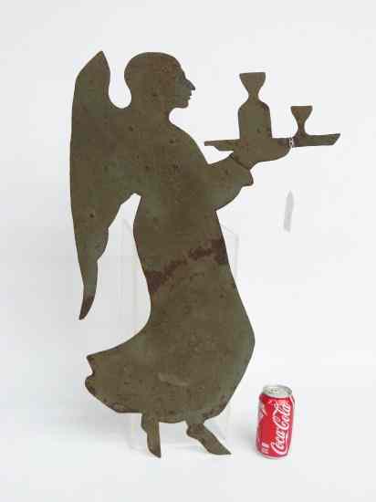 Appraisal: Sheet iron painted angel weathervane '' x ''