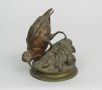 Appraisal: Ferdinand Pautrot French - Snipe and Worm cast bronze with