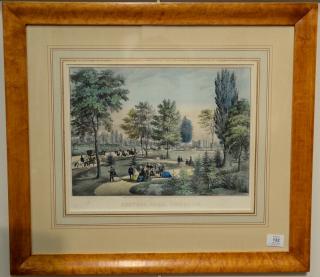 Appraisal: Currier Ives medium folio hand colored lithograph Central Park The