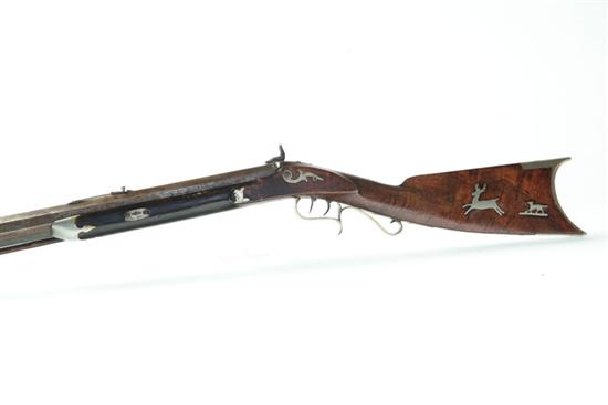 Appraisal: PERCUSSION LONG RIFLE American mid th century Walnut half stock