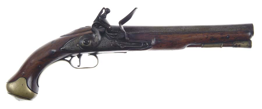 Appraisal: IORDAN FLINTLOCK PISTOL SN Cal rnd bbl marked IORDAN at