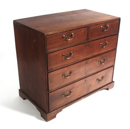 Appraisal: An adapted George III mahogany chest the rectangular top over