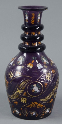 Appraisal: Bohemian Cut Glass DecanterAmethyst with gilt and polychrome enamel decoration