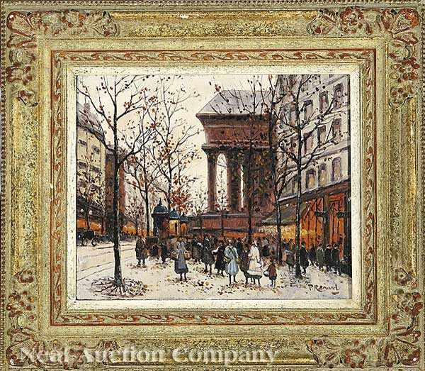 Appraisal: Paul Renard French - Parisian Street Scene oil on canvas