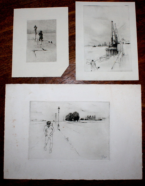 Appraisal: A COLLECTION OF UNFRAMED ETCHINGS by Eustace Pinkerton late th