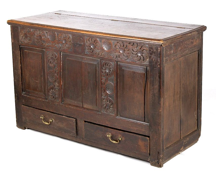 Appraisal: Jacobean Hand Carved Blanket Chest c Offered in this lot