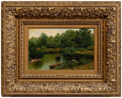 Appraisal: Henry Pember Smith painting New York - landscape with fishermen