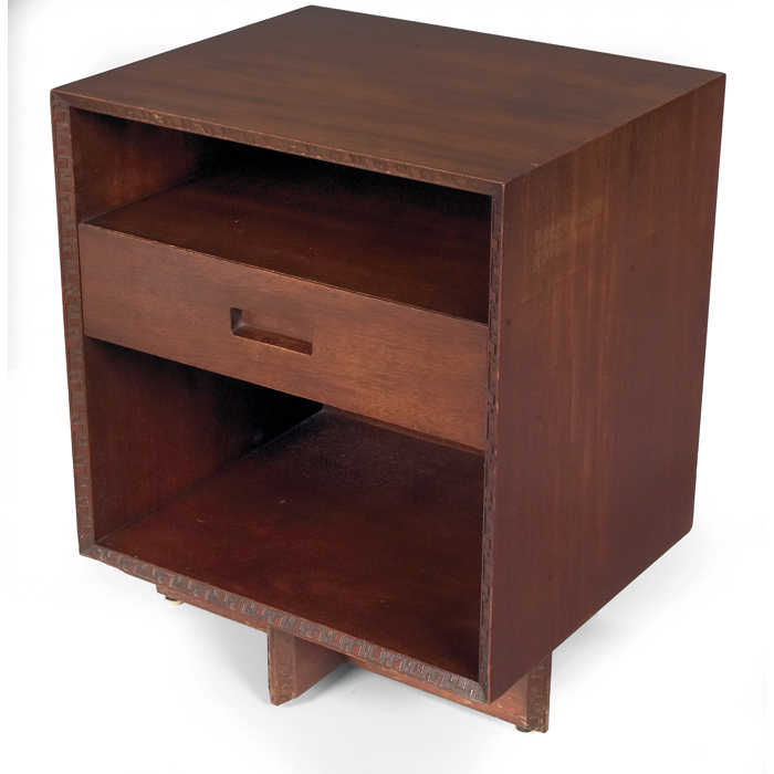 Appraisal: Frank Lloyd Wright end table manufactured by Heritage Henredon single