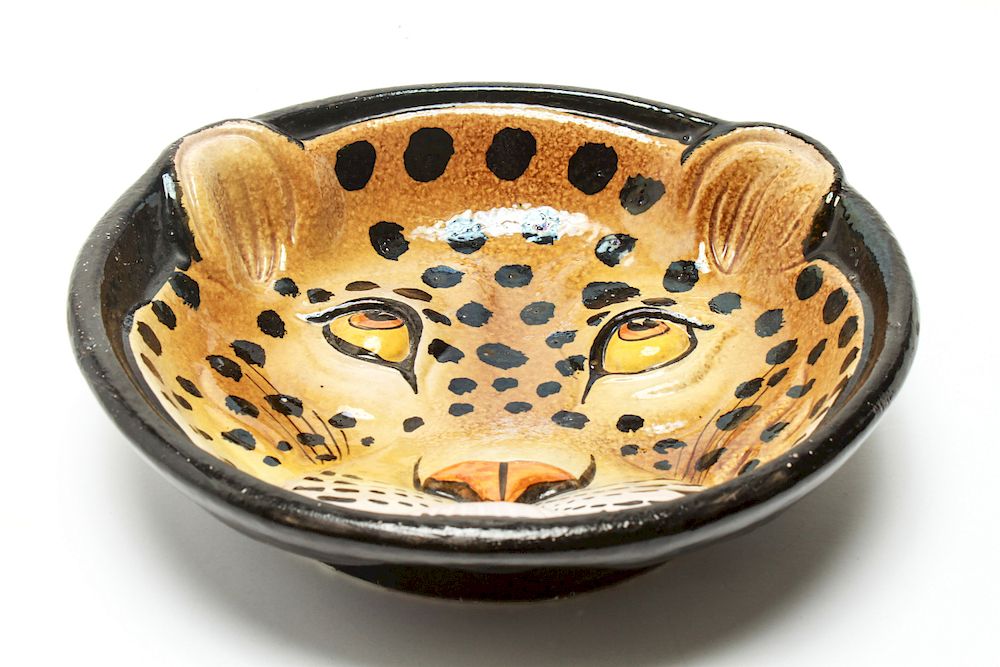 Appraisal: Sigma Italy Glazed Terracotta Leopard Bowl Taste Setter by Sigma