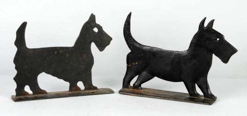 Appraisal: Lot of Cast Iron Scottie Footscrapers Description Each with unusual