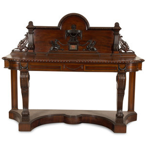 Appraisal: An Edwardian Carved Mahogany Hall Table Circa stamped Edwards Hall