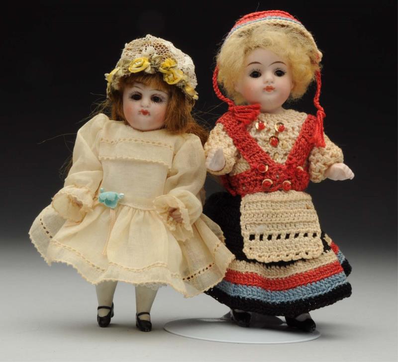 Appraisal: Lot Of All-Bisque Dolls Both German by J D Kestner