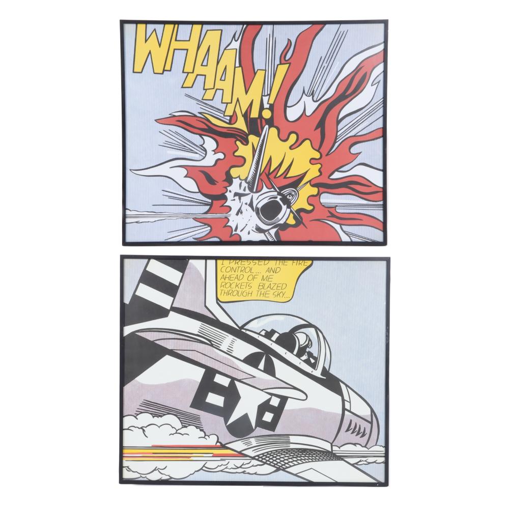 Appraisal: ROY LICHTENSTEIN AMERICAN - WHAAM DIPTYCH TWO OFFSET LITHOGRAPHS X