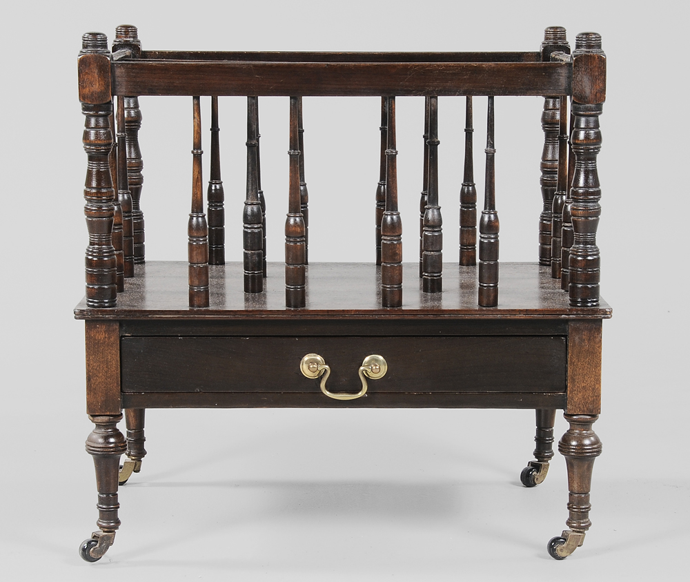 Appraisal: Regency Style Mahogany Canterbury British th century mahogany throughout single