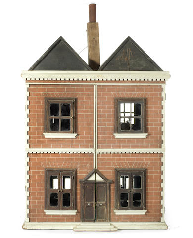 Appraisal: A good late Victorian painted wooden dolls house and contents