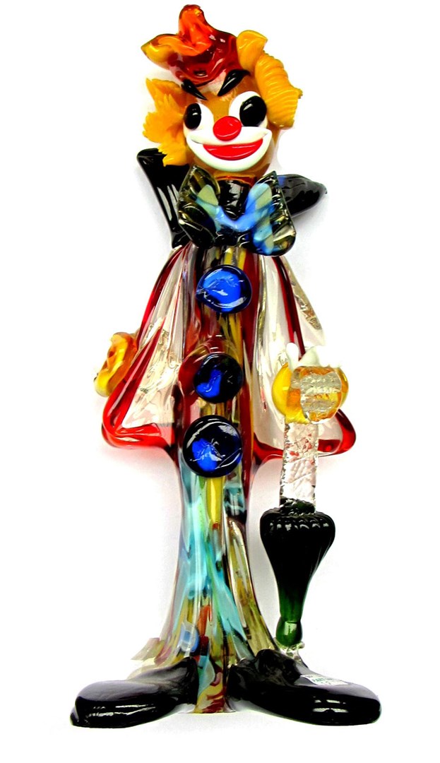 Appraisal: A Murano coloured glass clown figure cm high and four