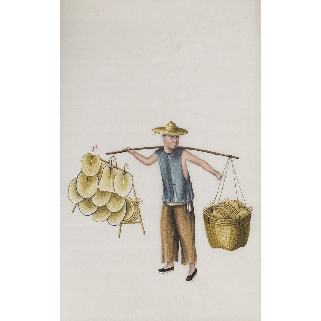 Appraisal: THREE ALBUMS OF PITH PAPER PAINTINGS OF CHINESE LIFE QING