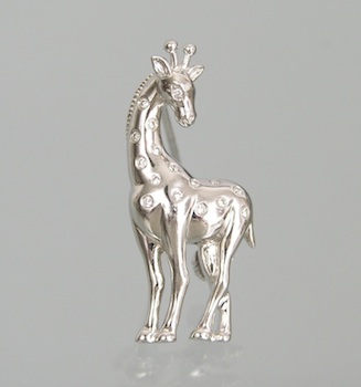 Appraisal: A White Gold and Diamond Giraffe Brooch k white gold