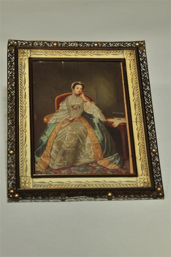 Appraisal: MINIATURE PORTRAIT OF A WOMAN ENGLISH OR CONTINENTAL LATE TH