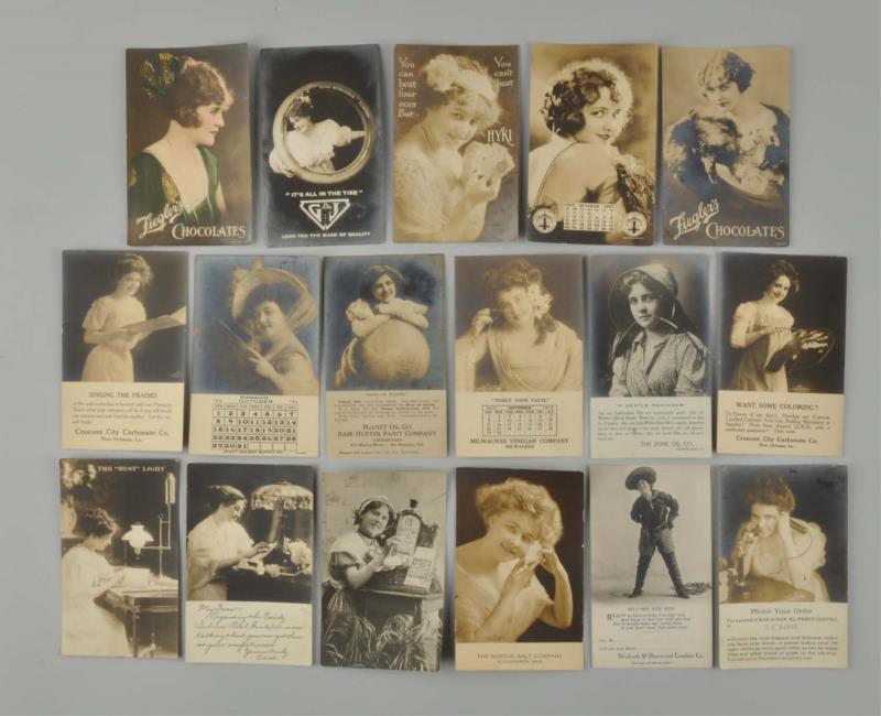 Appraisal: Pretty Girl Advertising Real Photo Postcards Lot of real photo