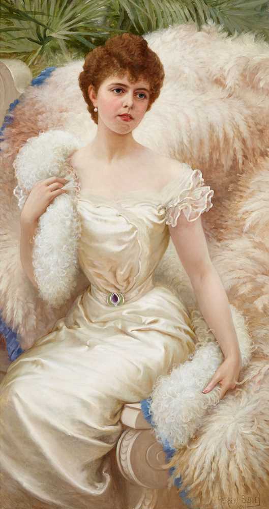 Appraisal: HERBERT SIDNEY BRITISH - THE FEATHER BOA - MISS ALICE