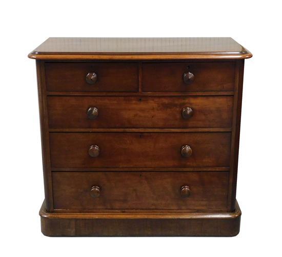 Appraisal: th C mahogany chest projecting oblong single board top rounded