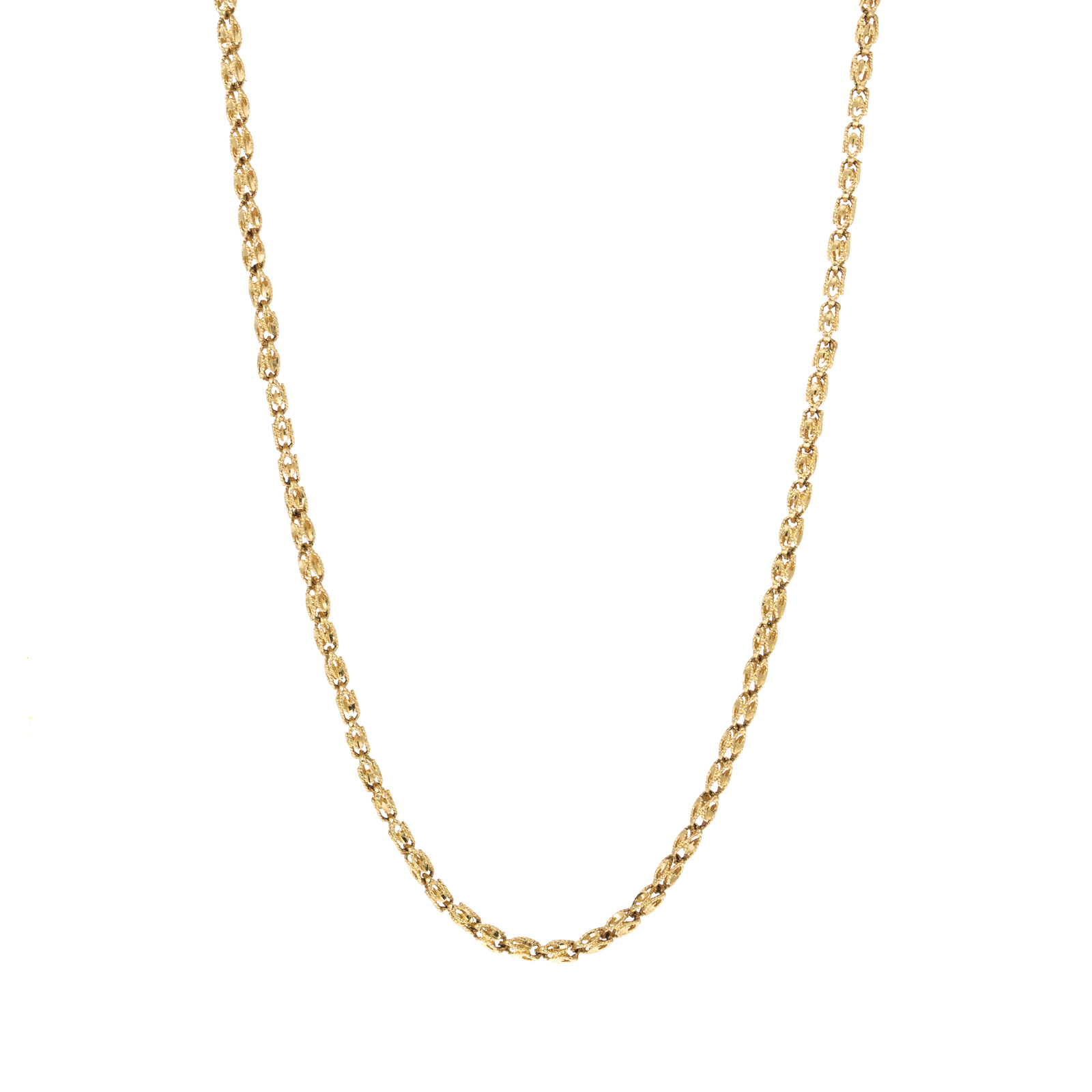 Appraisal: A TEXTURED K CHAIN LINK NECKLACE K yellow gold textured