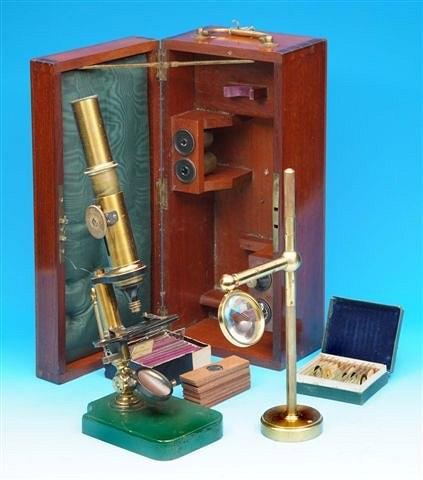 Appraisal: A GOOD LATE TH CENTURY LACQUERED BRASS COMPOUND MONOCULAR MICROSCOPE