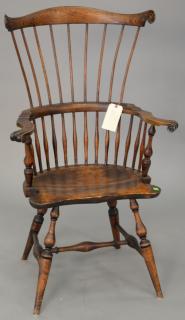 Appraisal: Wallace Nutting knuckle arm Windsor chair signed with paper label