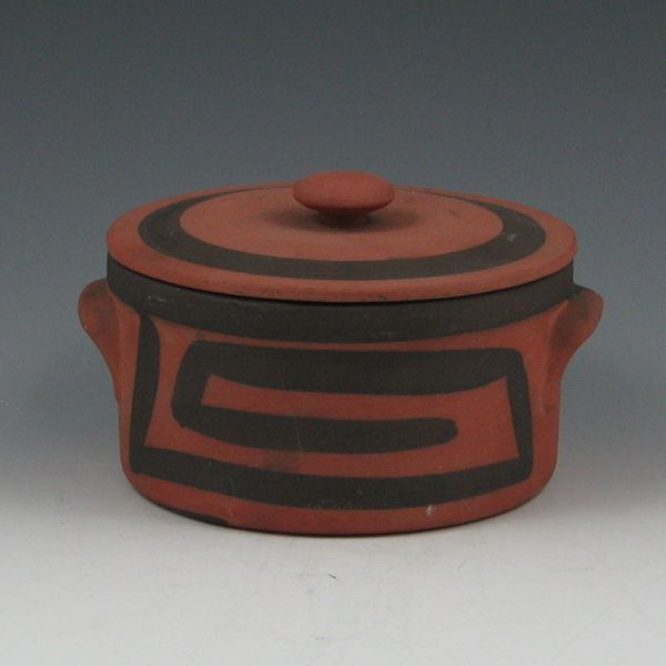 Appraisal: Clifton Pottery covered bowl with Native American Indian design on