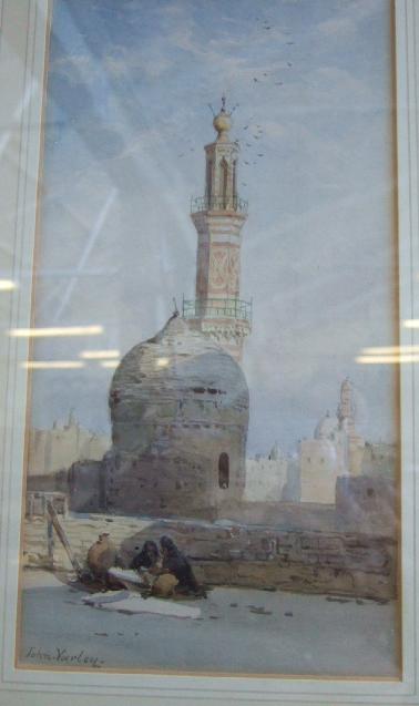 Appraisal: Follower of John Varley View of a Mosque watercolour bears