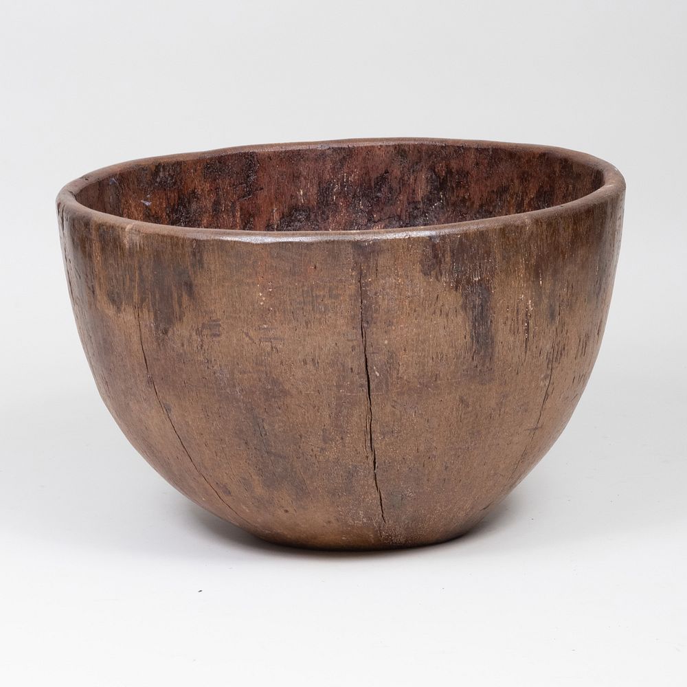 Appraisal: Large Rustic Wooden Bowl x in Property from a Distinguished