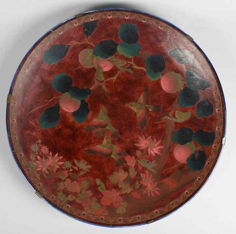 Appraisal: JAPANESE POLYCHROME CLOISONNE-ON-PORCELAIN IMARI CHARGER MEIJI PERIOD circe decorated with