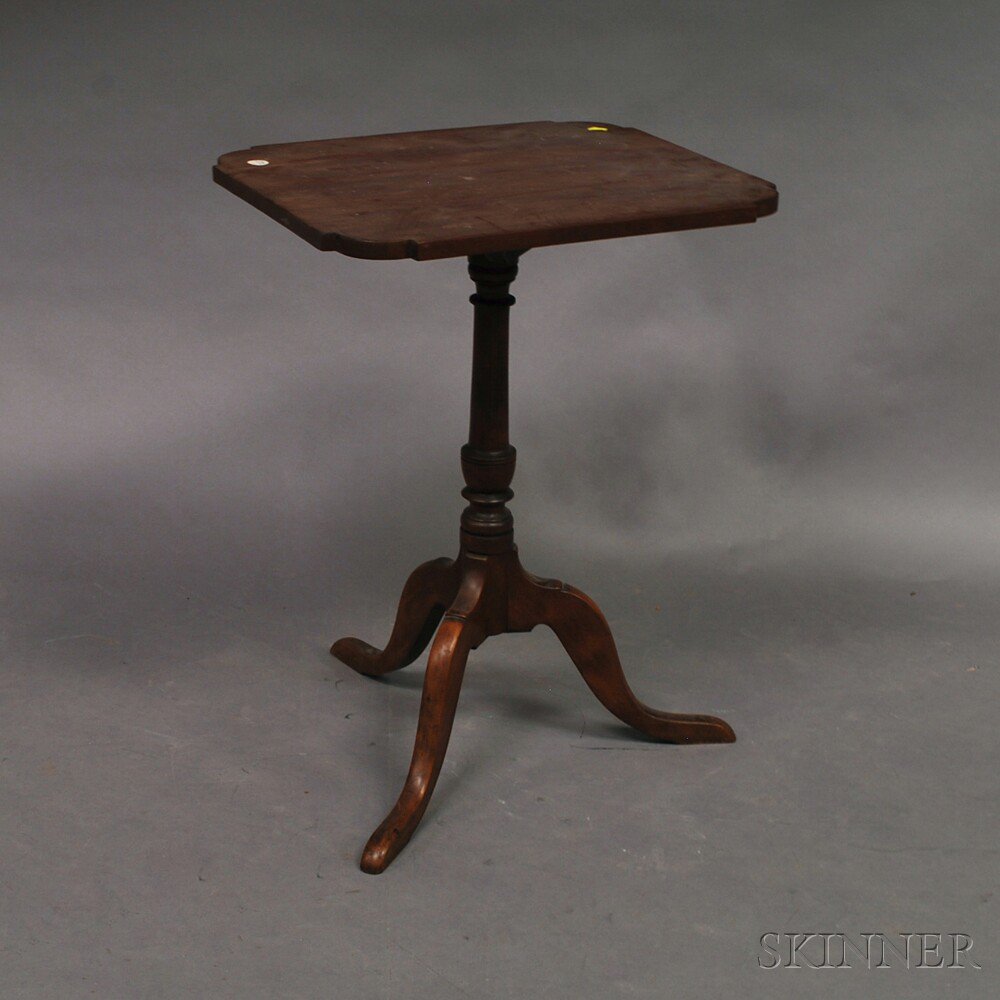 Appraisal: Federal-style Mahogany Candlestand the square top with ovolo corners on