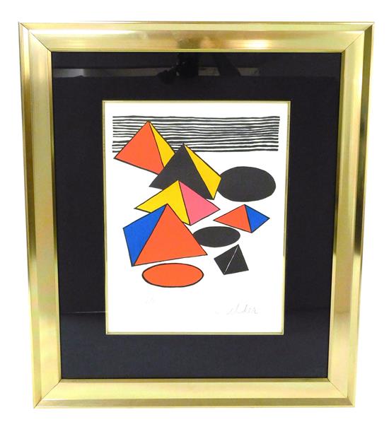 Appraisal: Alexander Calder American - Untitled Pyramids Ovals and Stripes lithograph