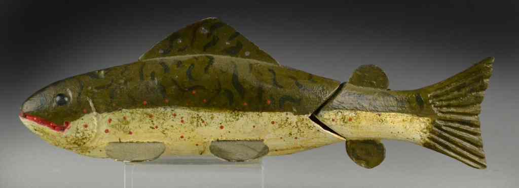 Appraisal: Fish Decoy - F VargoJointed wooden Brown Trout fish decoy