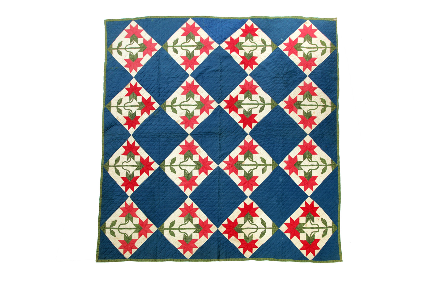 Appraisal: IMPORTANT QUILT WITH ZACHARY TAYLOR PRINTED BACKING American ca cotton