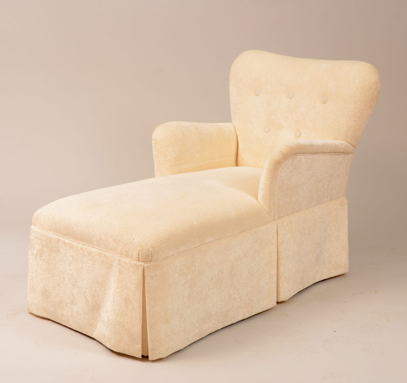 Appraisal: Chaise Lounge Upholstery x x in Property of a Private