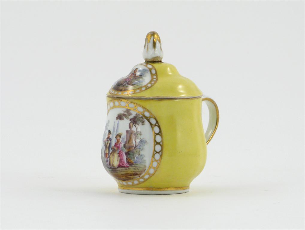 Appraisal: A German porcelain mustard pot and cover