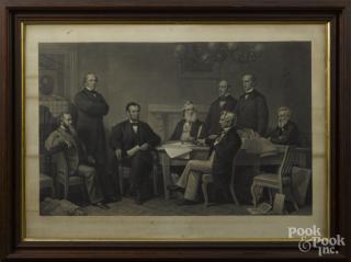 Appraisal: Lithograph titled The First Reading of the Emancipation Proclamation Before