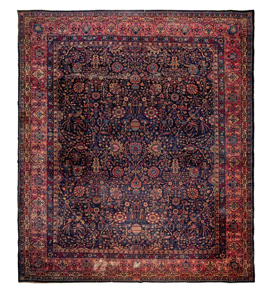 Appraisal: A Yazd Kirman Wool Rug A Yazd Kirman Wool Rug