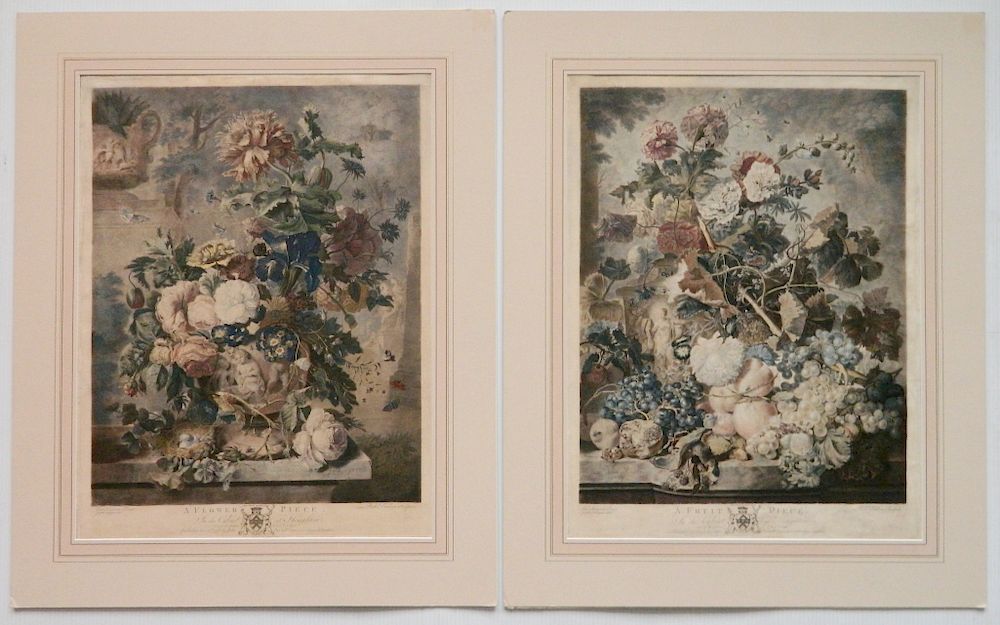 Appraisal: Richard Earlom mezzotints Richard Earlom- A Flower Piece and A