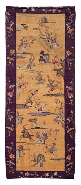 Appraisal: Two kesi-woven silk decorative panels Late Qing Republic Period The