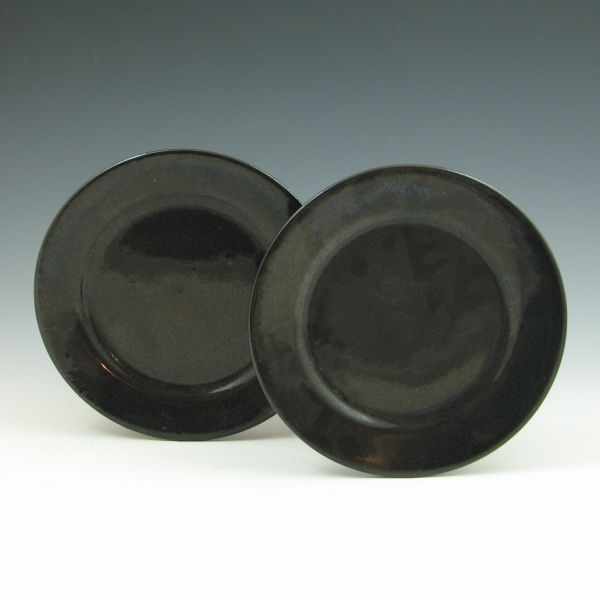 Appraisal: Two SEG or Paul Revere plates in black gloss Unmarked