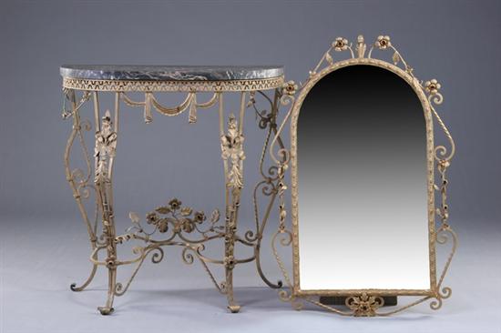 Appraisal: CONTEMPORARY CONTINENTAL CONSOLE TABLE th century gilt metal and marble