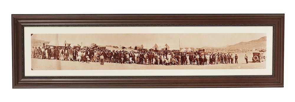 Appraisal: N E Johnson Panoramic Photograph of Wahmonie NV Framed Ned