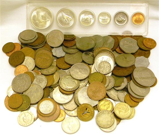 Appraisal: Approx lbs worth of current and obsolete foreign coins Some