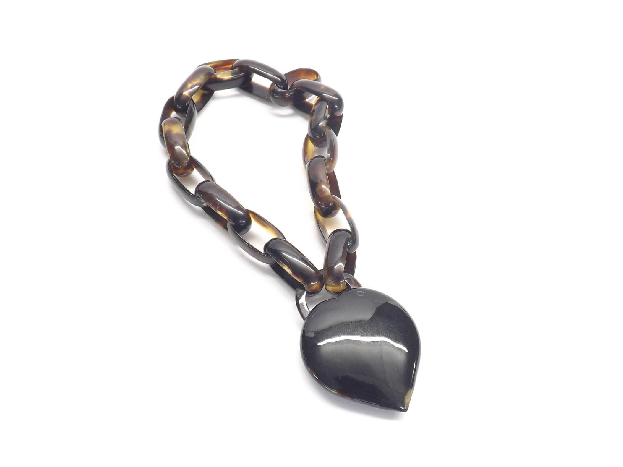 Appraisal: Faux tortoiseshell bracelet with a heart shaped clasp gm