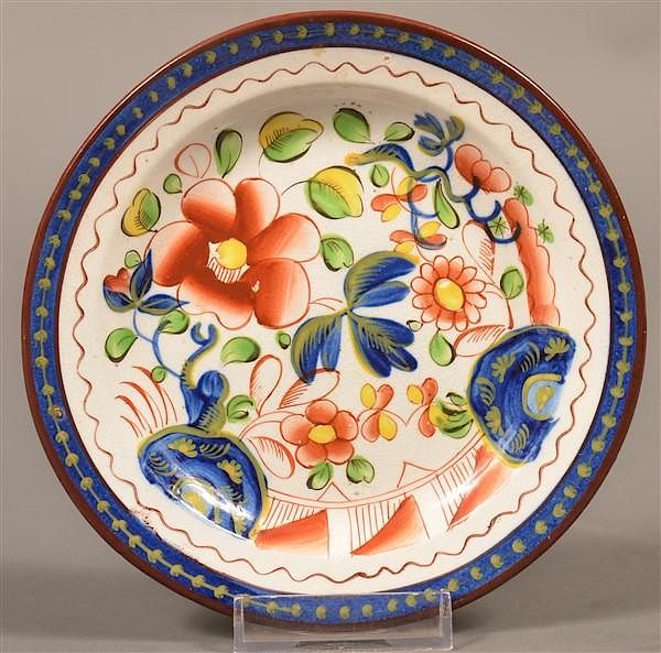 Appraisal: Gaudy Dutch China Single Rose Plate Gaudy Dutch Soft Paste